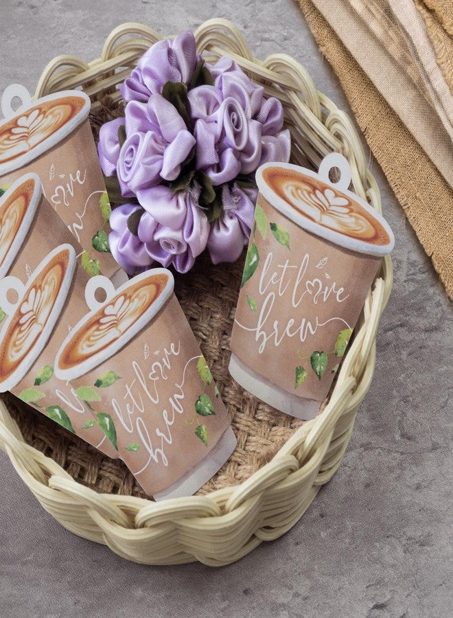 Summer-Ray.com Summer-Ray 50pcs Let Love Brew Coffee Cup Gift Tags Perfect for Wedding and Bridal Shower Party (Brown) - Image 4